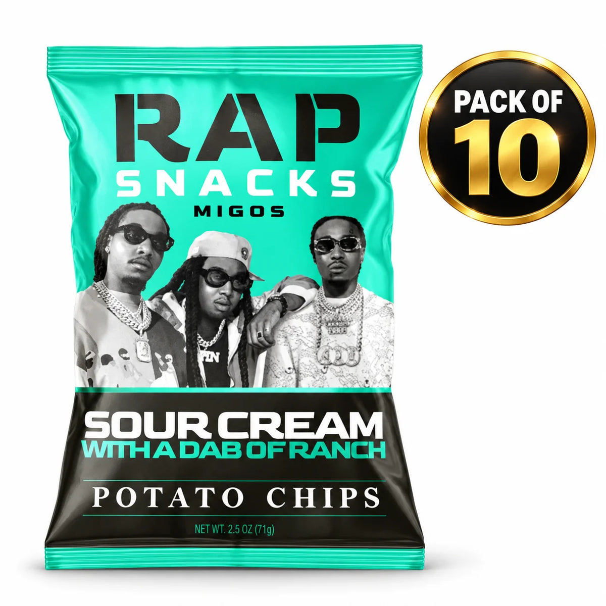 Rap Snacks Migos Sour Cream With A Dab Of Ranch Potato Chips (Top