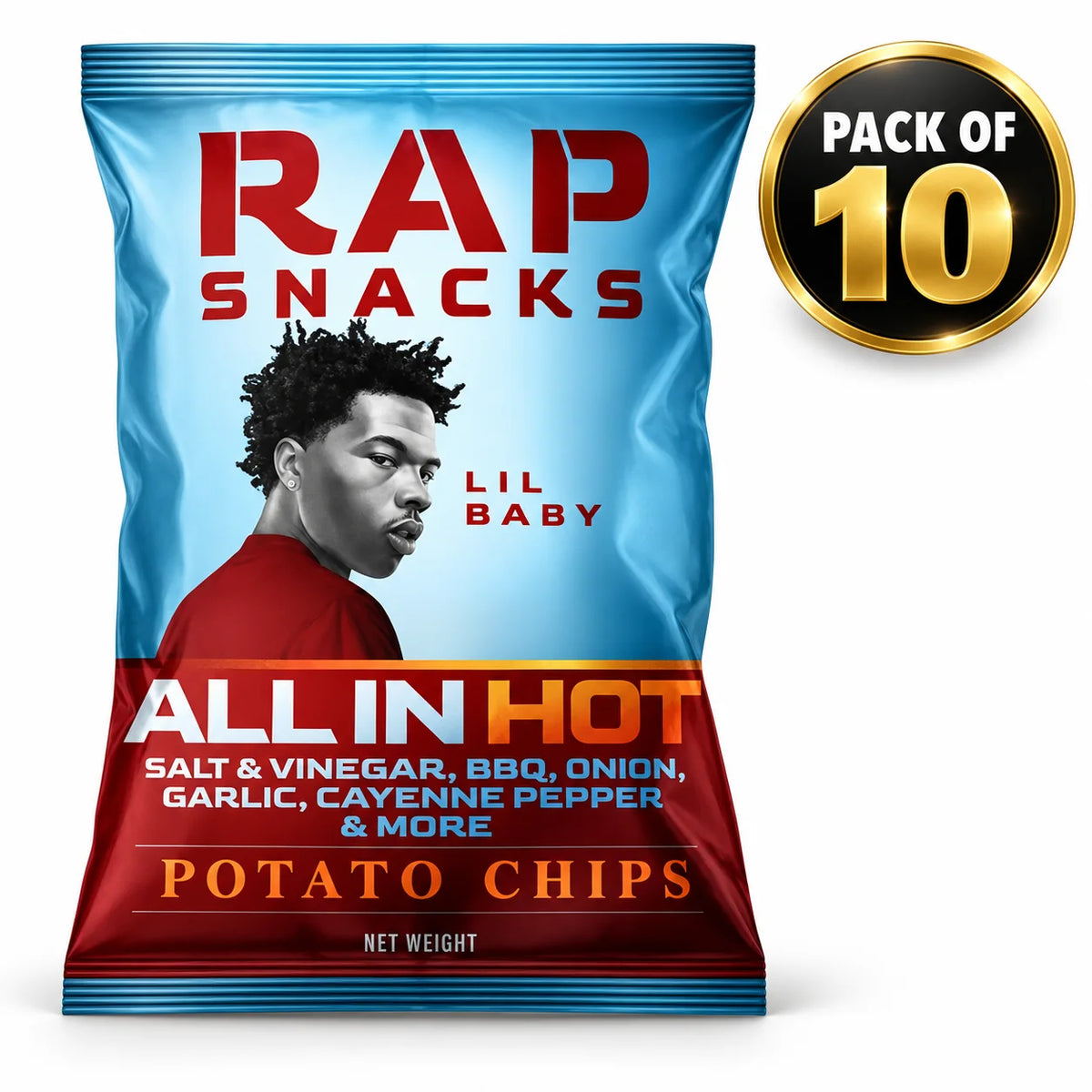 Rap Snacks Lil Baby All in Hot Potato Chips (Top Teens) (2.5oz