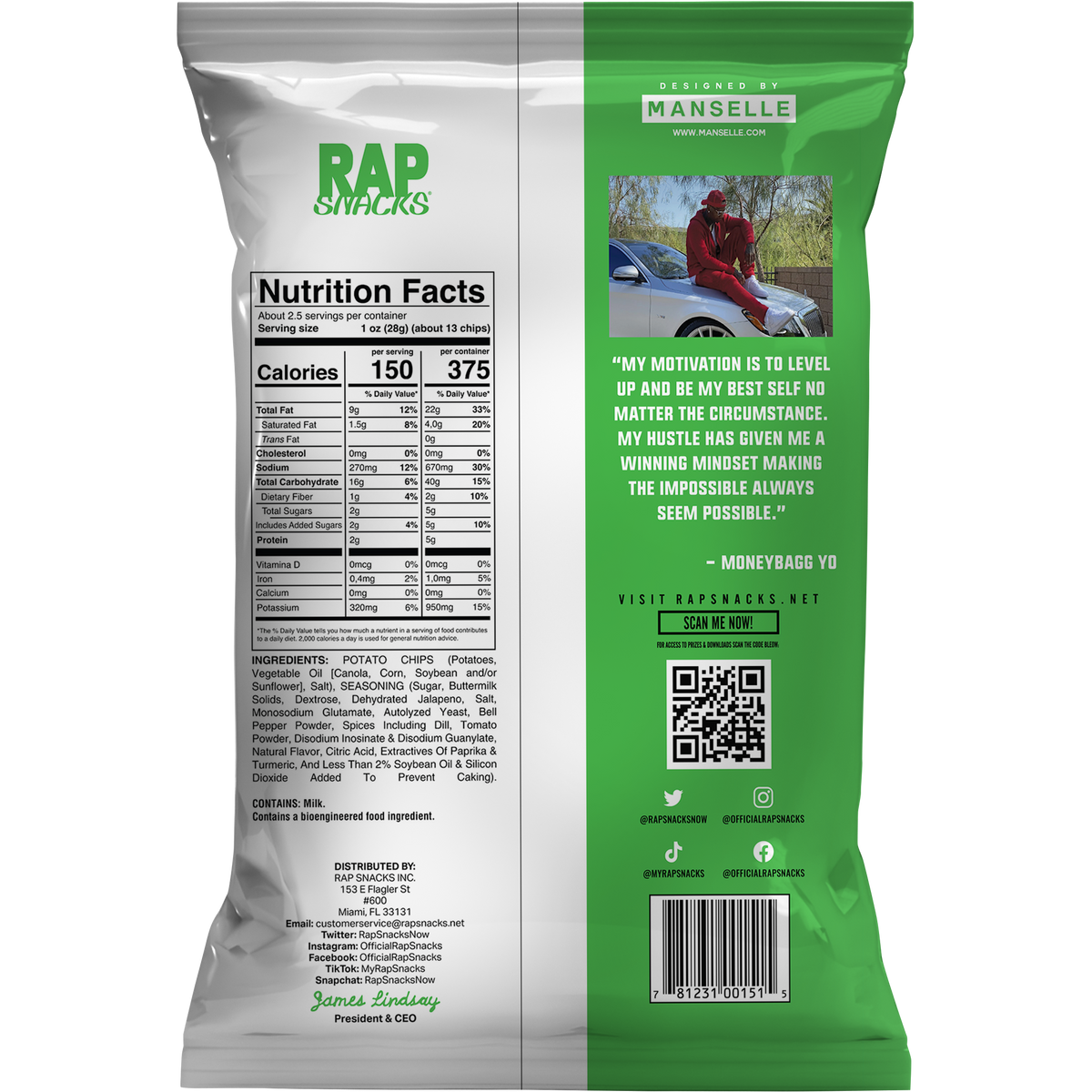 Moneybagg Yo Dill Pickle Jalapeño (6 Bags) OFFICIAL RAP SNACKS