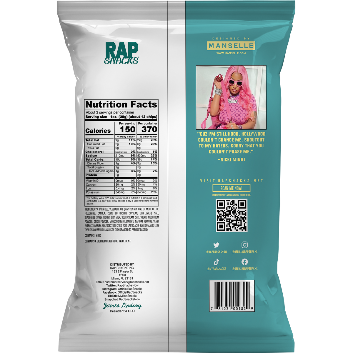 Nicki Minaj Sour Cream Truffle 6 Bags OFFICIAL RAP SNACKS