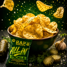 Load image into Gallery viewer, Rap Snacks All In Pickle Potato Chips  1.5oz (10-Pack)