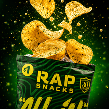 Load image into Gallery viewer, Rap Snacks All In Pickle Potato Chips  1.5oz (10-Pack)