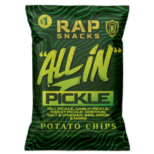 Load image into Gallery viewer, Rap Snacks All In Pickle Potato Chips  1.5oz (10-Pack)