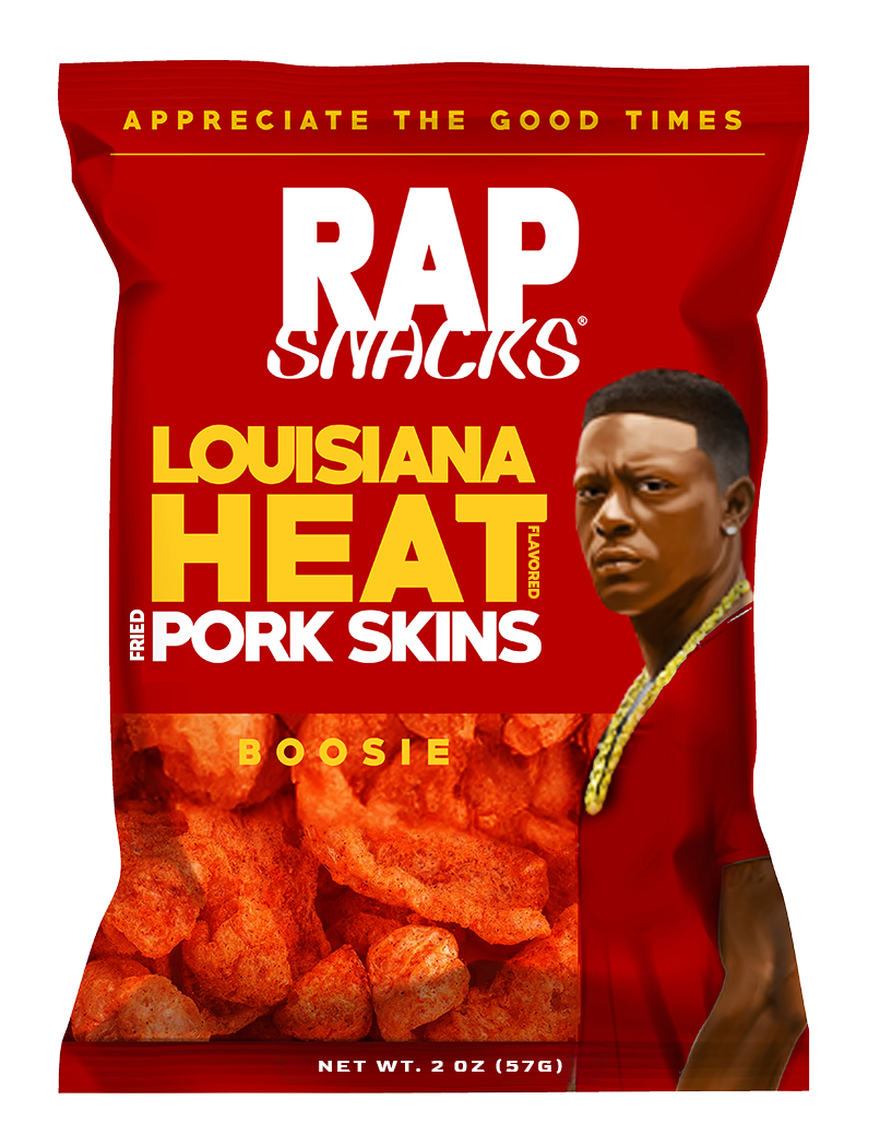 Snacks Packaging Rapper Rap Snacks Boosie Louisiana Heat Flavored Fried Pork Skins (1.75oz) (1 ...
