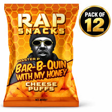 Load image into Gallery viewer, Rap Snacks Master P Bar-B-Quin With My Honey Cheese Puffs (2oz) Top Teens (Pack of 12)