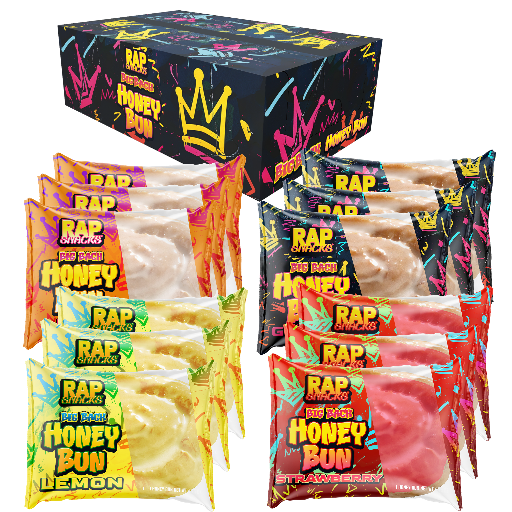 Rap Snacks Big Back Honey Buns Variety Pack (12-Pack) – OFFICIAL