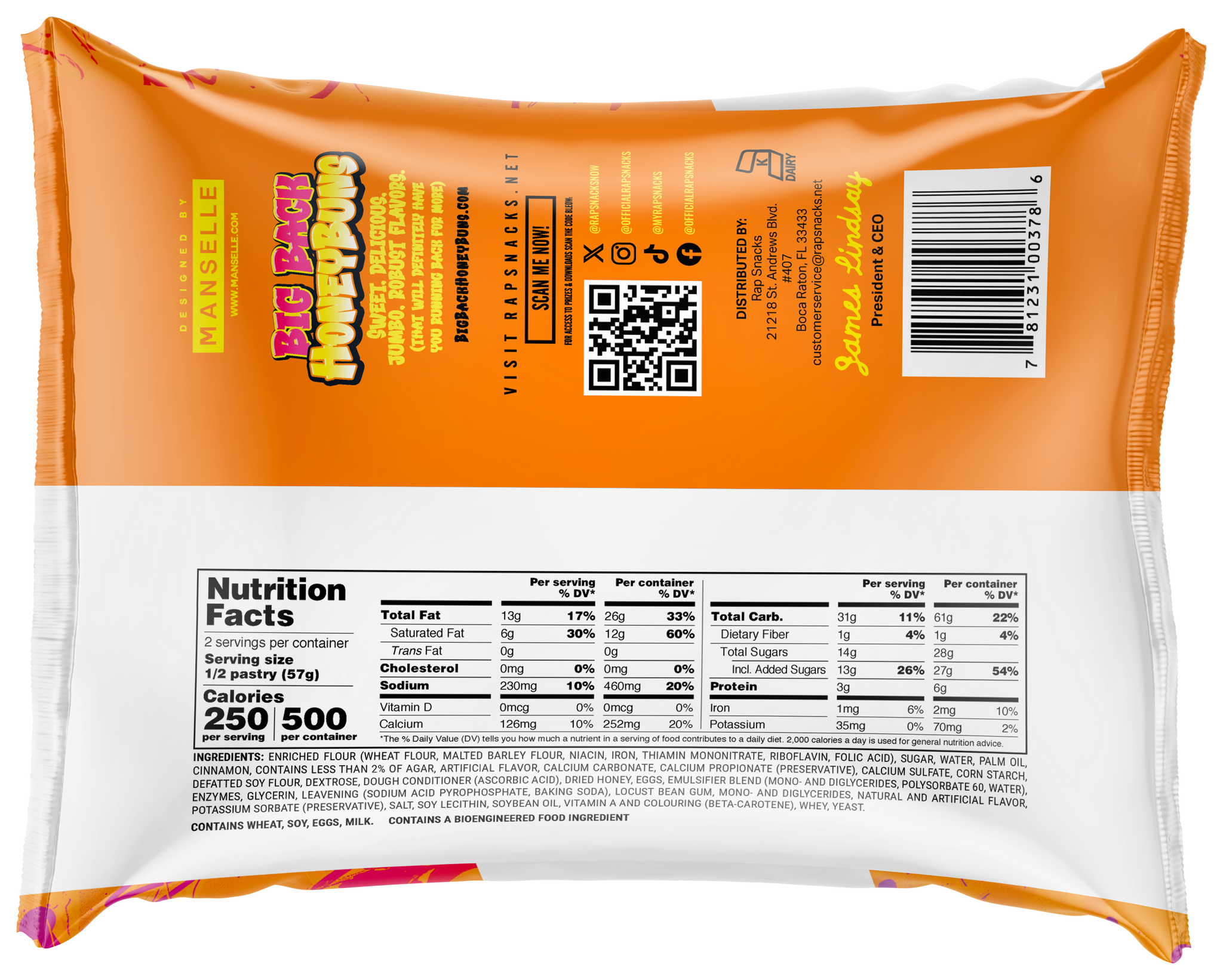 Rap Snacks Big Back Glazed Honey Bun (Case of 12) – OFFICIAL RAP SNACKS