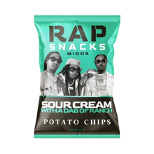 Load image into Gallery viewer, Rap Snacks Migos | Sour Cream With A Dab Of Ranch Chips (10 Bags)