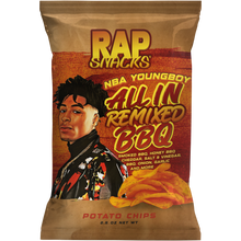 Load image into Gallery viewer, Front view of NBA YoungBoy All In Remixed BBQ chip bag.