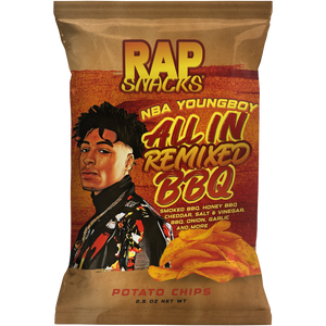 Front view of NBA YoungBoy All In Remixed BBQ chip bag.
