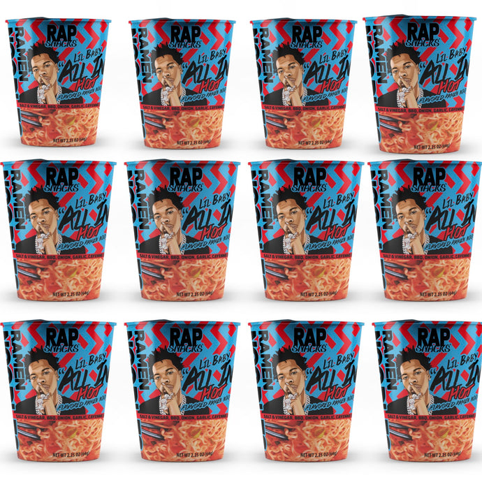 Rap Snacks Lil Baby All In Hot Ramen  | (12) 2.25oz Cups