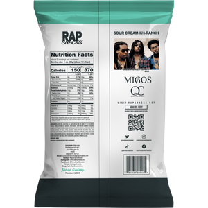 Rap Snacks Migos | Sour Cream With A Dab Of Ranch Chips (10 Bags)