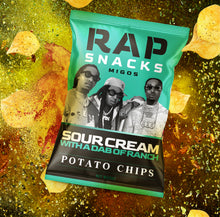 Load image into Gallery viewer, Rap Snacks Migos | Sour Cream With A Dab Of Ranch Chips (10 Bags)