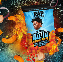 Load image into Gallery viewer, Rap Snacks Lil Baby&#39;s All In Cheese Puffs (2.5oz) (12 bags)