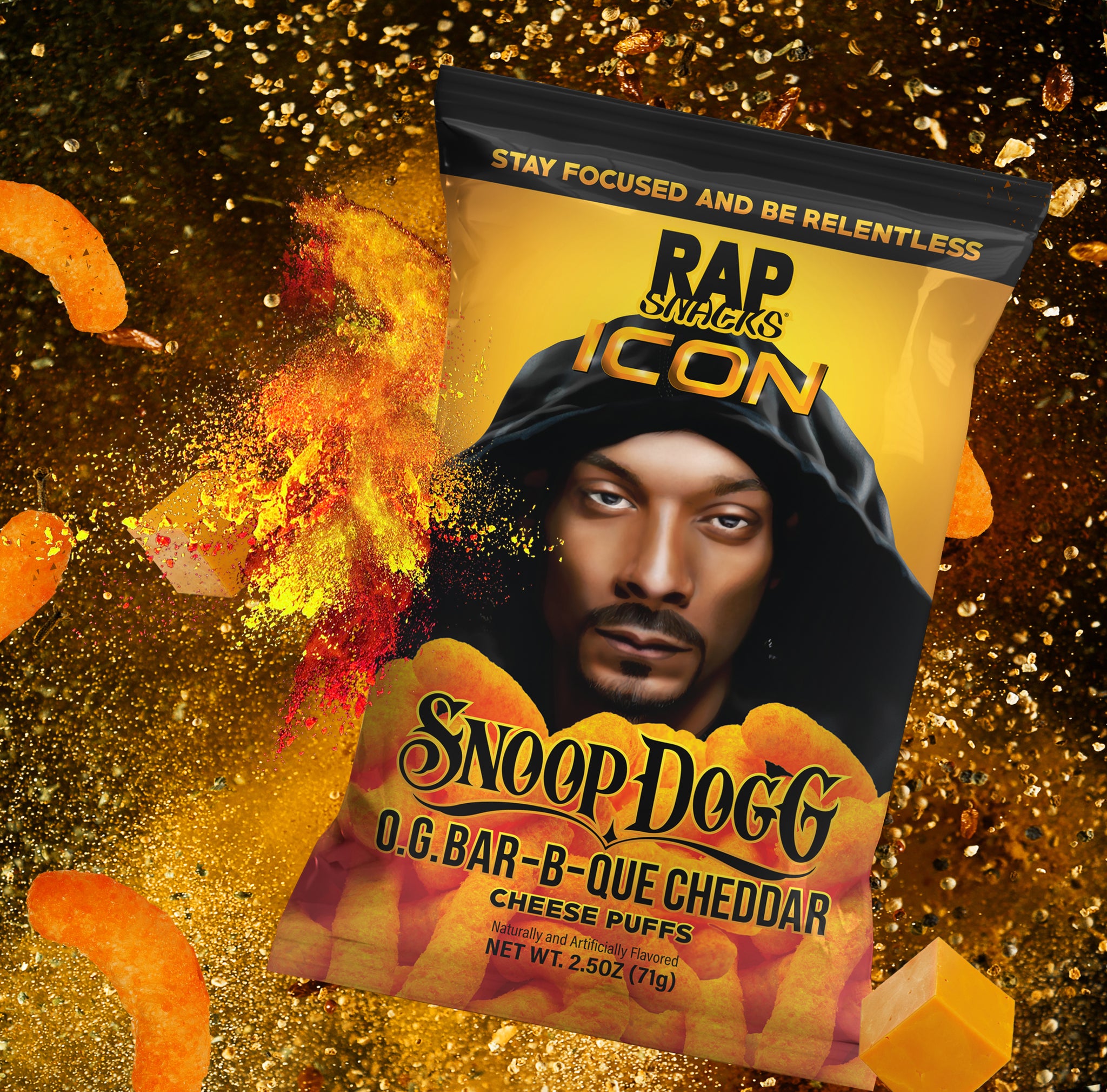 Snakz Rapper Rap Snacks Snoop Dogg O.G. Bar-B-Que Cheddar Cheese Puffs (2.5oz) (12 ...