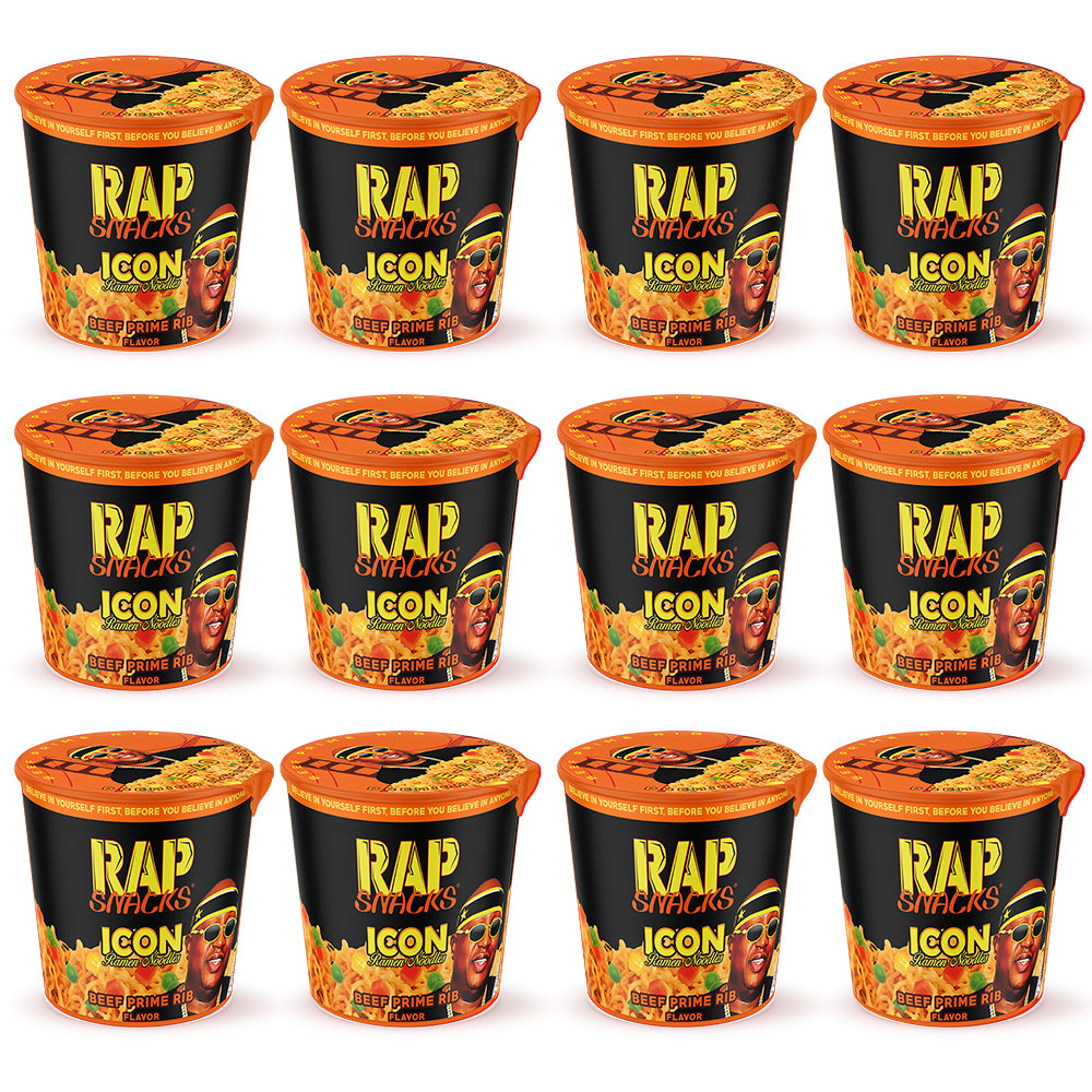 Rap Snacks Rmen Rap Snacks E-40 Beef Prime Rib Icon Ramen Noodles (2.25 oz) (12 Cups ...