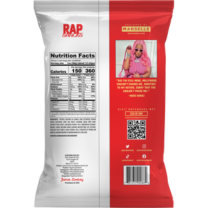 Back of Nicki Minaj Bar-B-Quin with Honey Truffle chip bag.