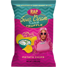 Load image into Gallery viewer, Front of Nicki Minaj Sour Cream Ranch Truffle chip bag.