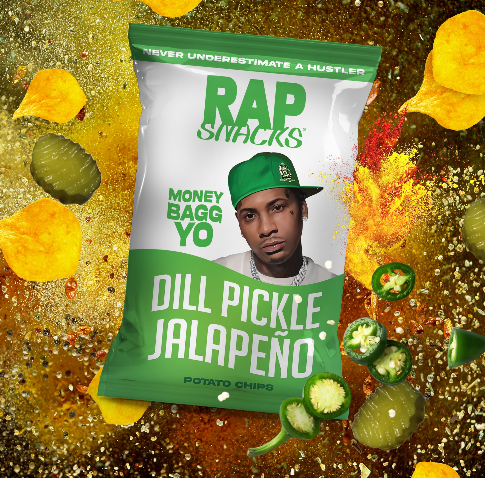 Moneybagg Yo Dill Pickle Jalapeno 6 Bags OFFICIAL RAP SNACKS