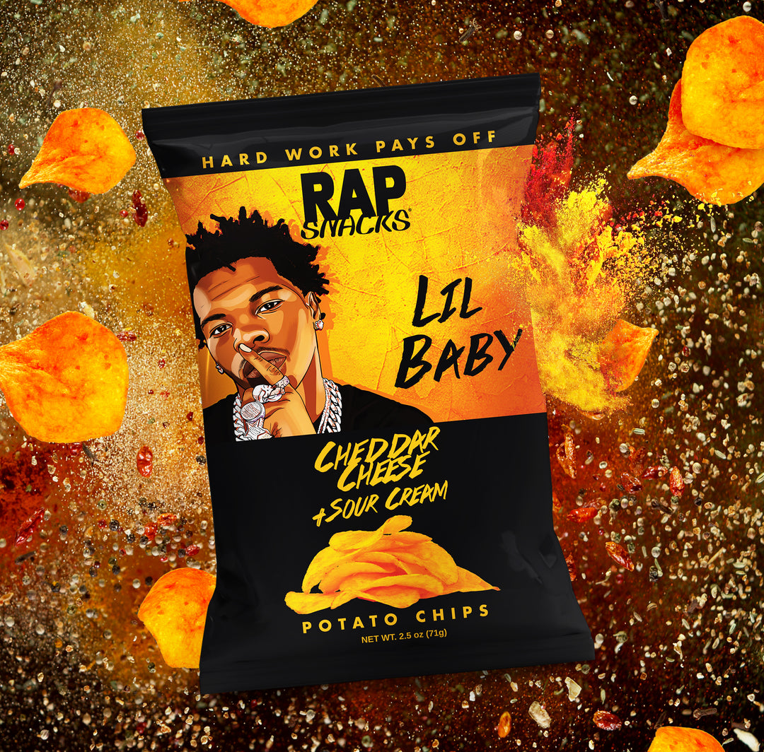 Lil Baby Cheddar Cheese + Sour Cream Potato Chips (6 Bags) OFFICIAL RAP SNACKS